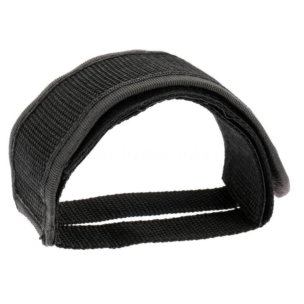 1 paire Nylon vélo pédale sangles orteil pince pied sangle ceinture adhésif vélo pédale bande fixe engrenage vélo cyclisme couverture accessoires: Black