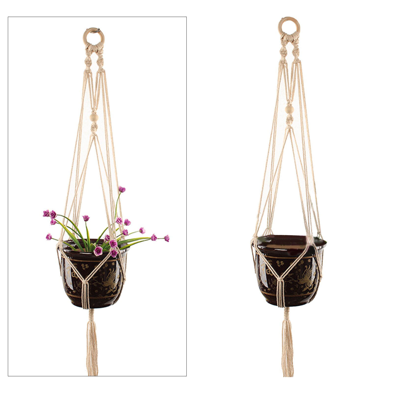 Macrame Plant Hanger Cotton Cord Flower Pot Holder 100cm Inddor Decorative: style 6