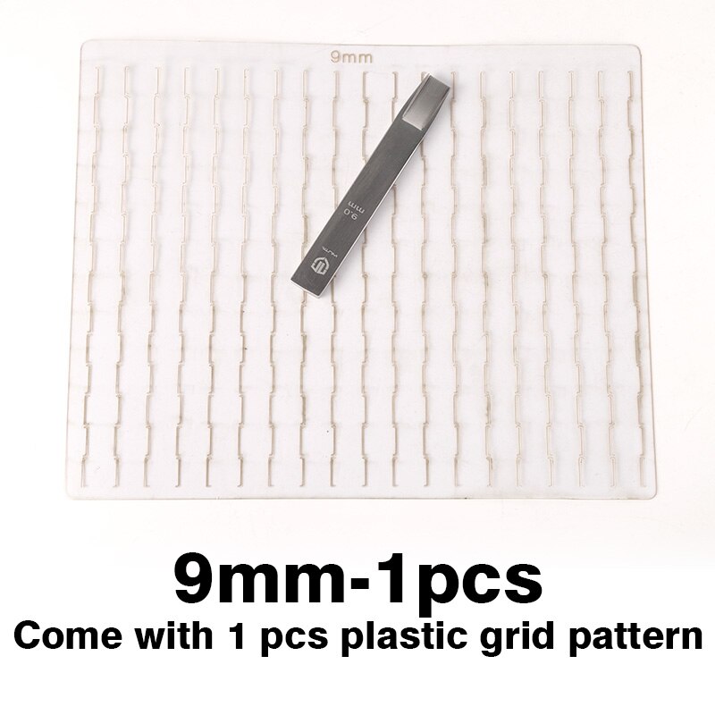 WUTA Original Weaving Slot Hole Punch Tools Woven Style Leather Chisel Tools BV Belt DIY Woven Pattern Cutter for Hand Work: 9mm-With Pattern