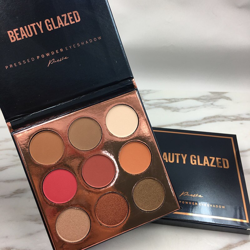 BEAUTY GLAZED Brand 16 Color Pressed Shimmer Matte Glitter Eyeshadow Diamond Rainbow Make Up Cosmetics Eye shadow Magnet Palette: BRONZE