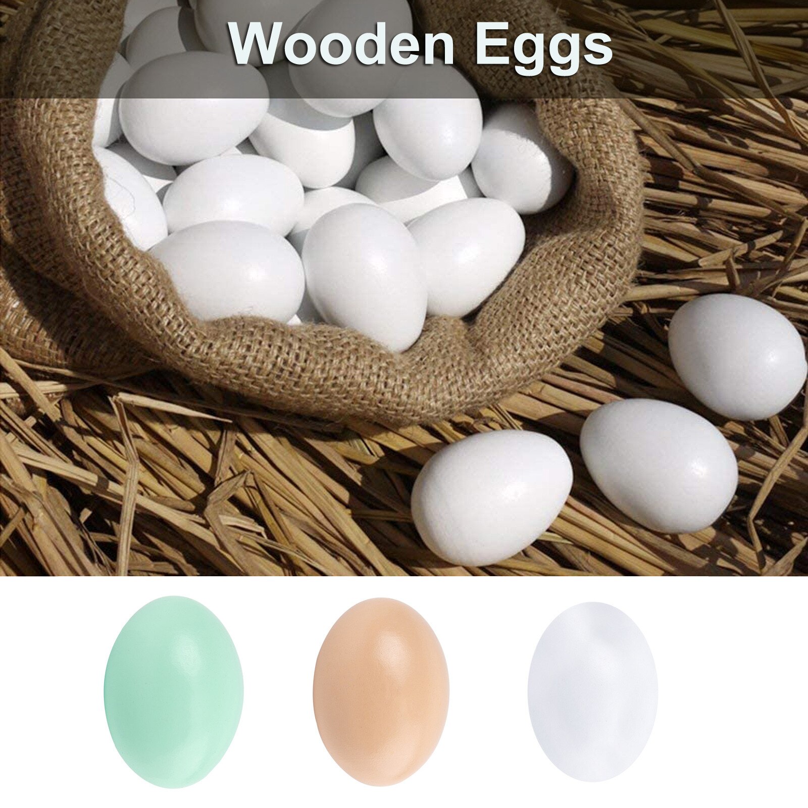 1 Stuks Simulator Paaseieren Houten Nep Eieren 2.3 Inch Solid Eieren Creatieve Decoratieve Ornamenten Детские Игрушки