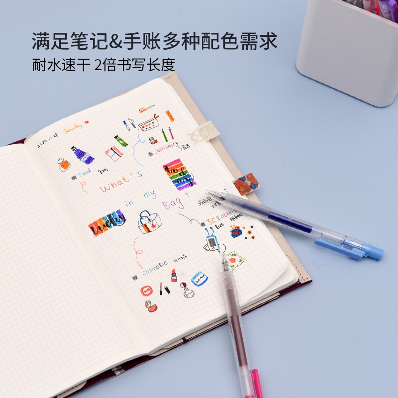 KACO TURBO Gel Pens Press 20 Colors Pen 0.5MM Colorful Ink Sign Pens 800M Writing High-Capacity Rainbow Pen for Student Office