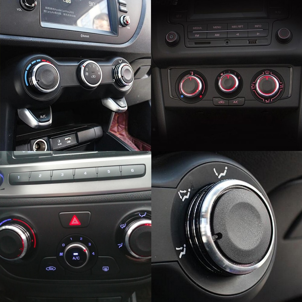 2Pcs Car Interior Accessories for Kia Rio K2 KX Cross Air Conditioning Knob Cover Heat Control Switch
