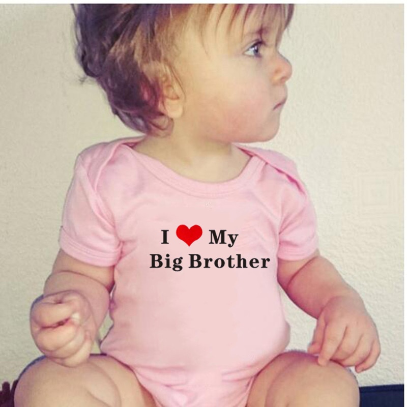 4 kolory śmieszne kocham mojego brata drukowane Body niemowlęce noworodka ubrania bawełniane ciało dziewczynka chłopiec Body 0-24M niemowlę Onesie