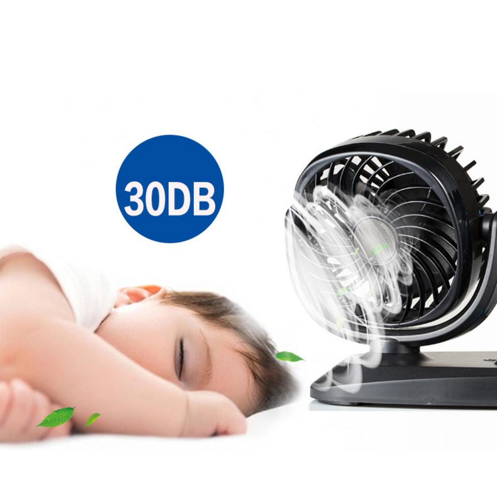 Car Truck Fan 12V/24V Optional Universal Double Head Powerful Cooling Electric Fan Wind Fan 360 Degree Rotatable