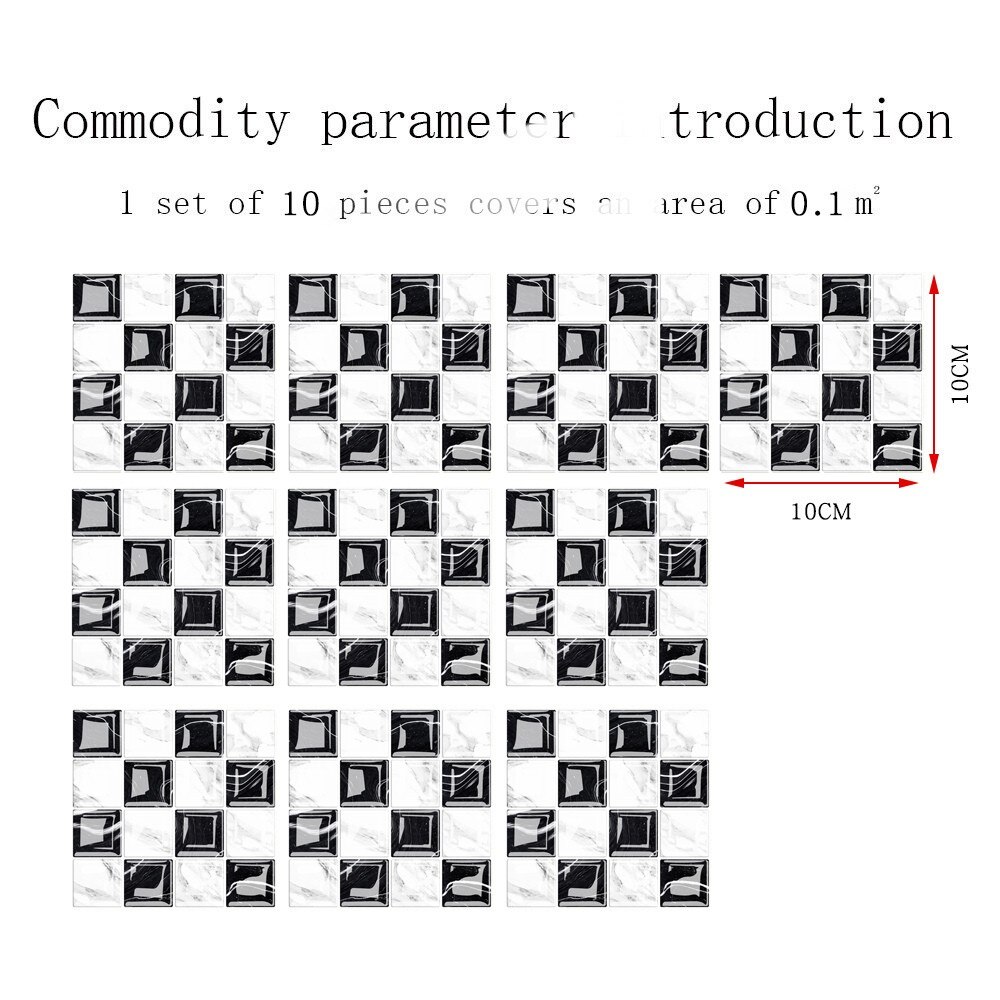 20pc Retro Pattern Surface Tiles 3D Self Adhesive Tile Sticker for Kitchen Bathroom Tables Floor Hard-wearing Wall Decals