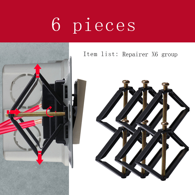 Bcsongben Wall 86 * 86mm Back Box Cassette Repairer Support Repairer Support Rod Electrician Accessories: 6 pc