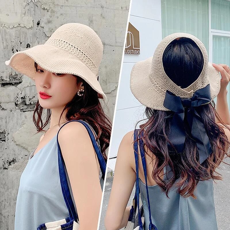 Sombrero de paja de malla para mujer, gorra de pescador, gorro ancho, sombreros plegables para viaje, escalada, playa, color blanco, Beige, amarillo, caqui