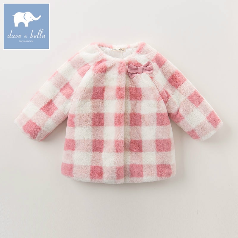 DB5956 dave bella winter baby baby meisjes mode jas kinderen mooie plaid jas kids bovenkleding