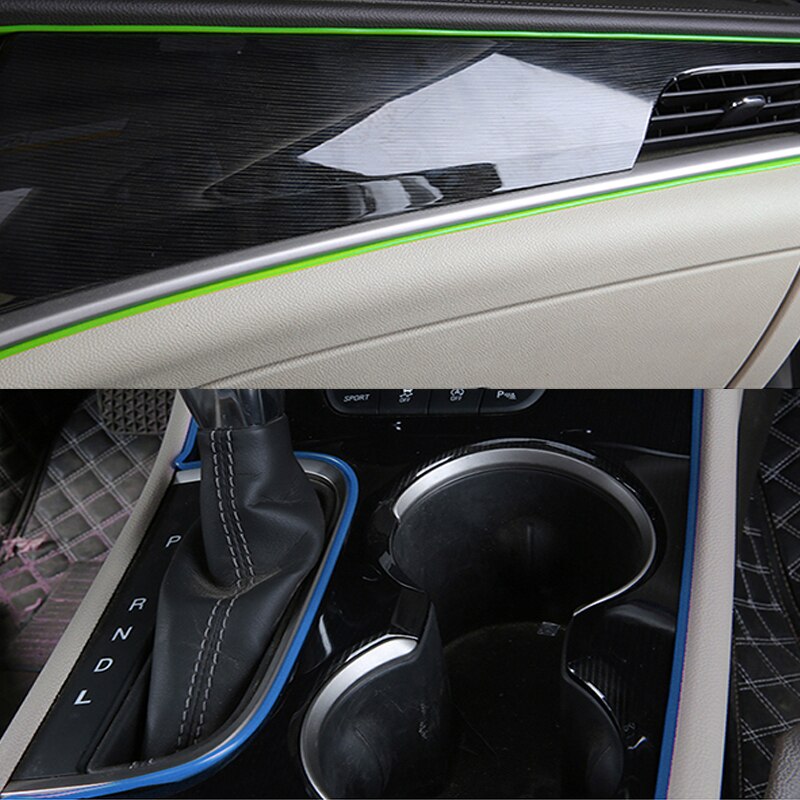 Universell bil styling interiør utvendig dekor stripe dashbord dør kant tape molding trim protector ripe solid farge
