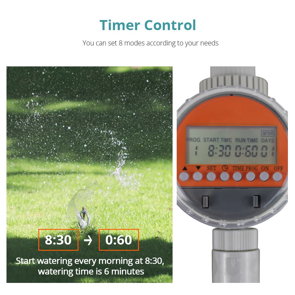 Benexmart Garden Watering Timer Pressure Regulator Irrigation Controller Waterproof with Battery