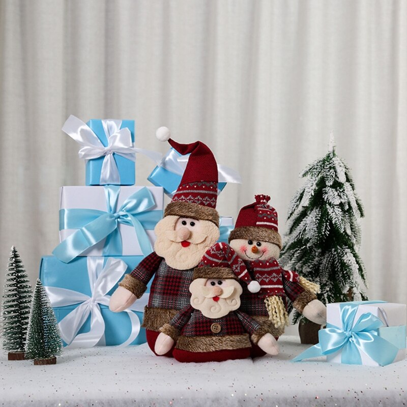 Kerst Kerstman Pop Kerst Ornament Lange Benen Tafel Haard Home Decoratie Kerst Beeldjes Pluche M6CE
