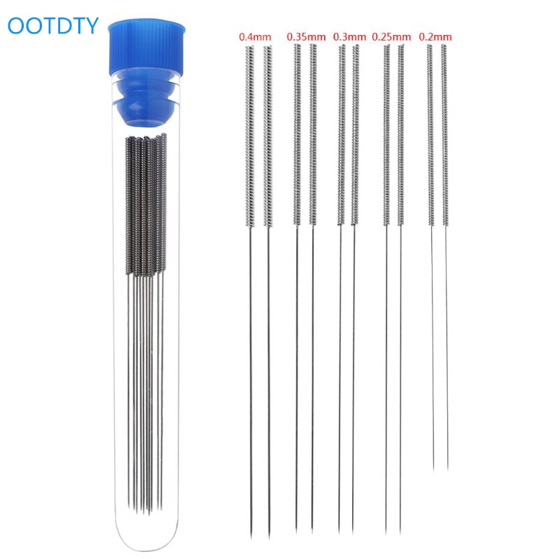 10Pcs 3D Printer Nozzle Cleaning Naalden Kit Roestvrij Staal Schoonmaken Tool 3D Printer Nozzle Cleaning Naald