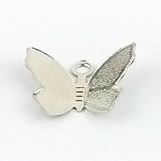 BoYuTe 100Pcs 11*13MM Schmetterling Charms Diy Hand Made Metall Messing Zubehör Teile für Haar Schmuck Machen: White K Plated