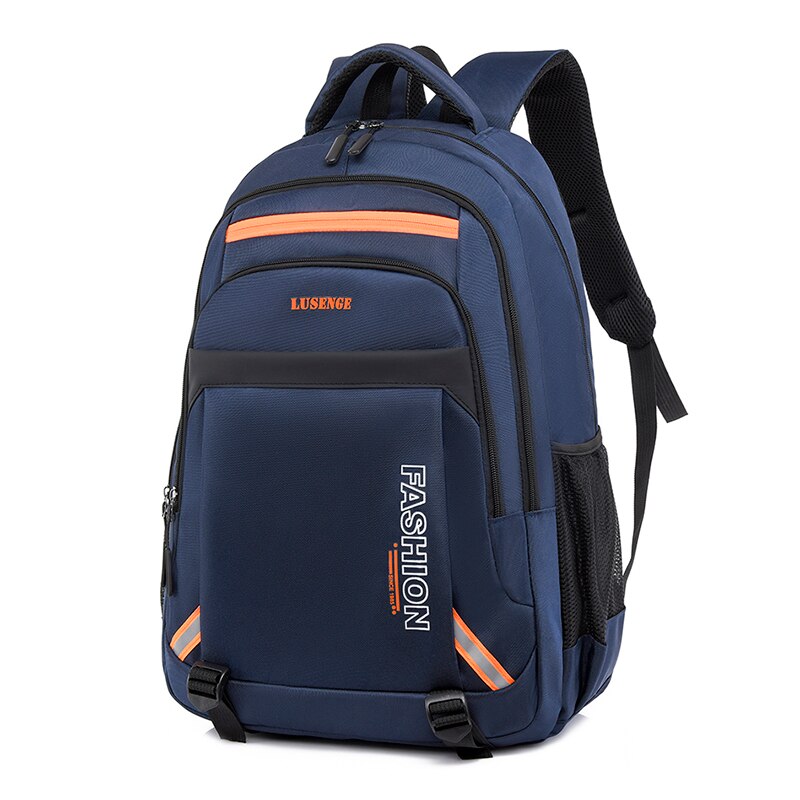 Mannen Tas Oxford Doek Casual Eenvoudige Student Schooltas Unisex Rugzak Grote Capaciteit 17 Inch Laptop Tas Mannelijke Sport Reizen tassen: Blauw