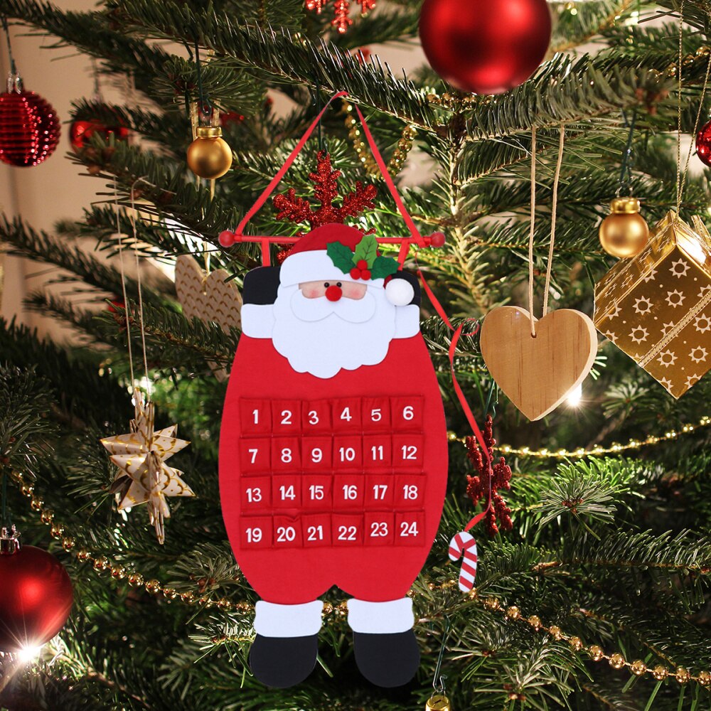Nedtælling til jul julemanden adventskalender juletræ hængende ornamenter dekoration til hjemmekontoret festindretning (julemanden