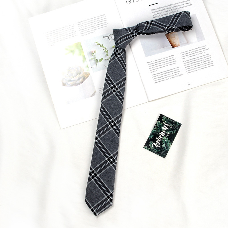 Braune Krawatte für Herren, Hemd, , männlich, adrette, Hochschule-Stil, Kaffee, Streifen, retro-Krawatte, Dekoration, JK-Krawatte, weiblich, mädchenhaft, Kawaii-Accessoires: Grau