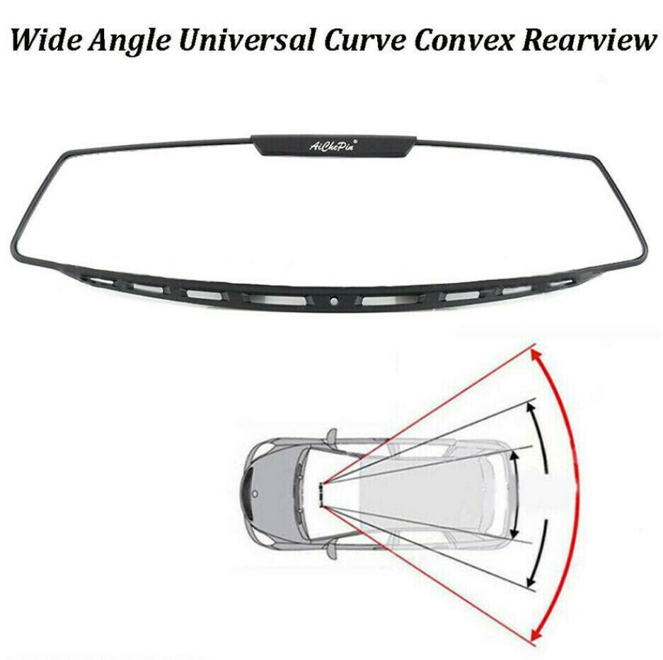 Car Interior Rear View Mirror Wide-angle Convex Big Vision Curved Anti-Glare Rearview Mirror ABS