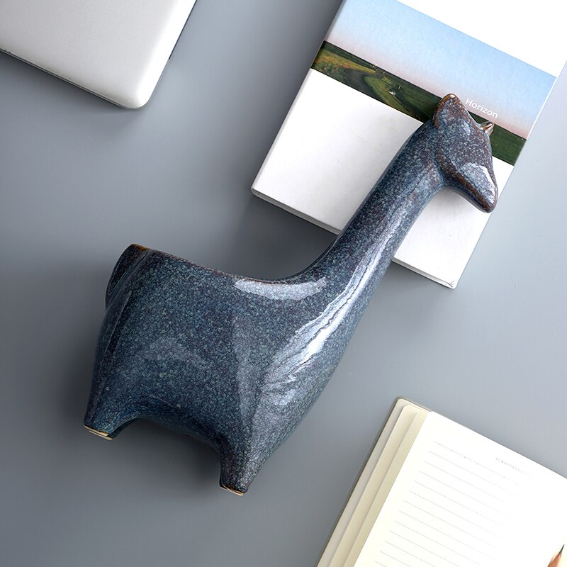 Ceramics Flower Pot Cute Giraffe Succulent Ceramic Planter Potted Vase With Drainage Holes