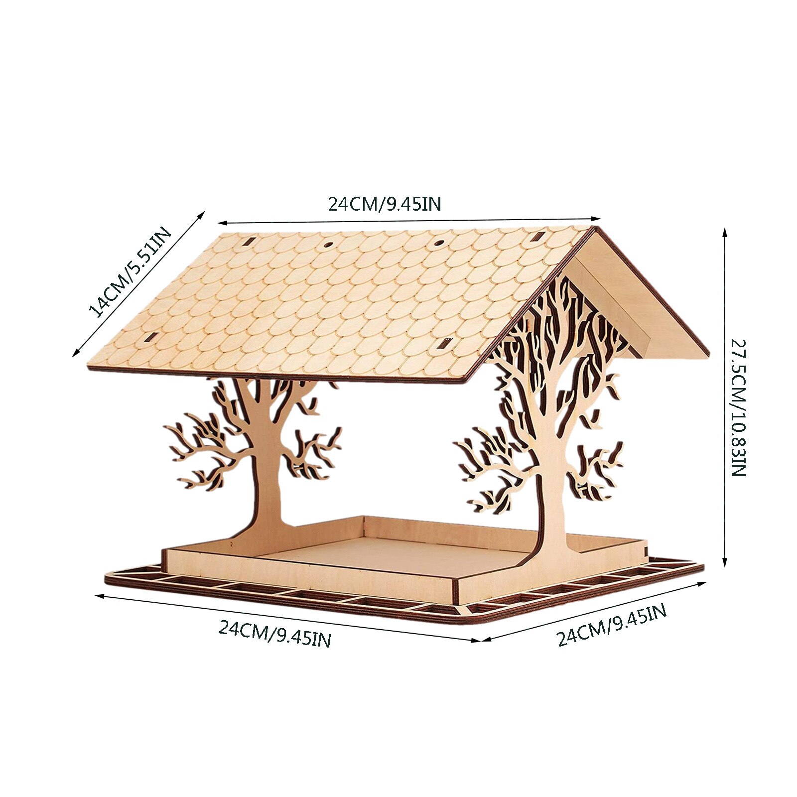 Feeder Wooden Bird House Bird Feeder Wooden Birdhouse Garden Bird House Garden Garden Ornaments Garden Decoration Outdoor: E