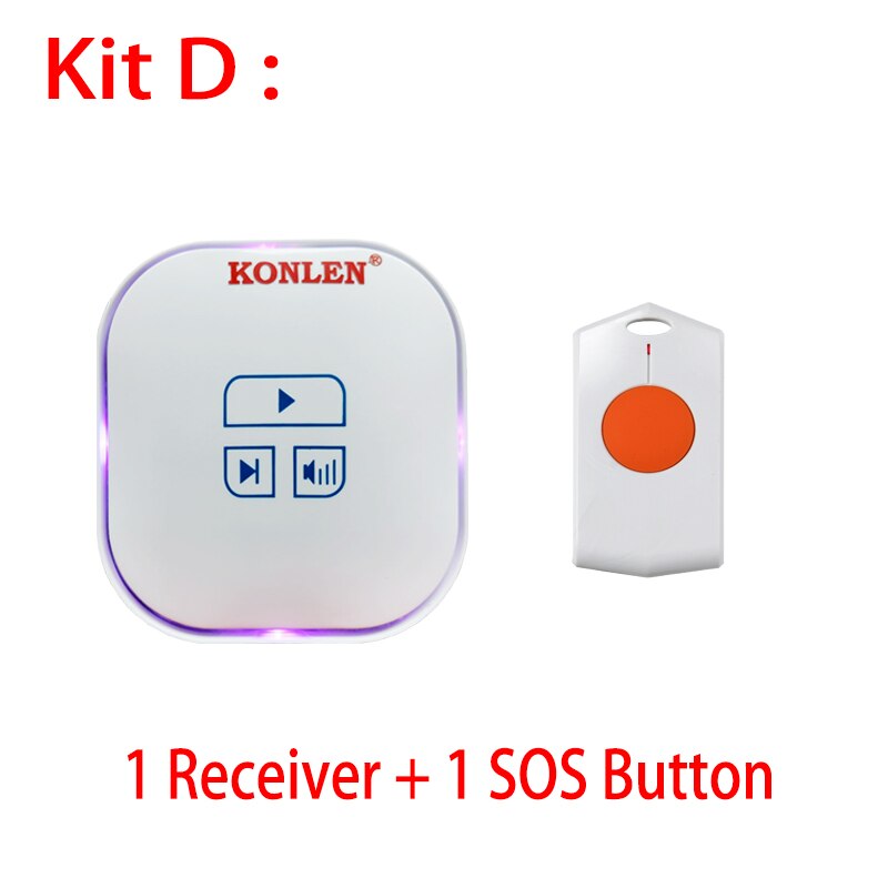 WIFI Tuya Smart Doorbell Home SOS Emergency Call Panic Button Wireless Melody Chime Ring Bell Ding Dong Smart Life App Alert: Kit D