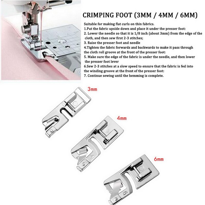 Nuova Vendita Calda Domestica Macchina Da Cucire Piedino Orlo Arrotolato Piedi impostato per fratello Accessori per il Cucito