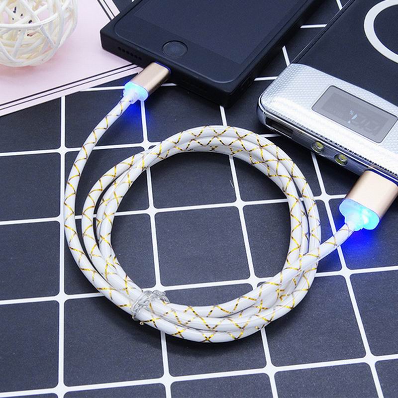 Micro USB Telefoon Kabel Zichtbare LED Flow Light Micro USB Opladen Data Sync Kabel voor Android Telefoon Universal Telefoon 1M Kabels