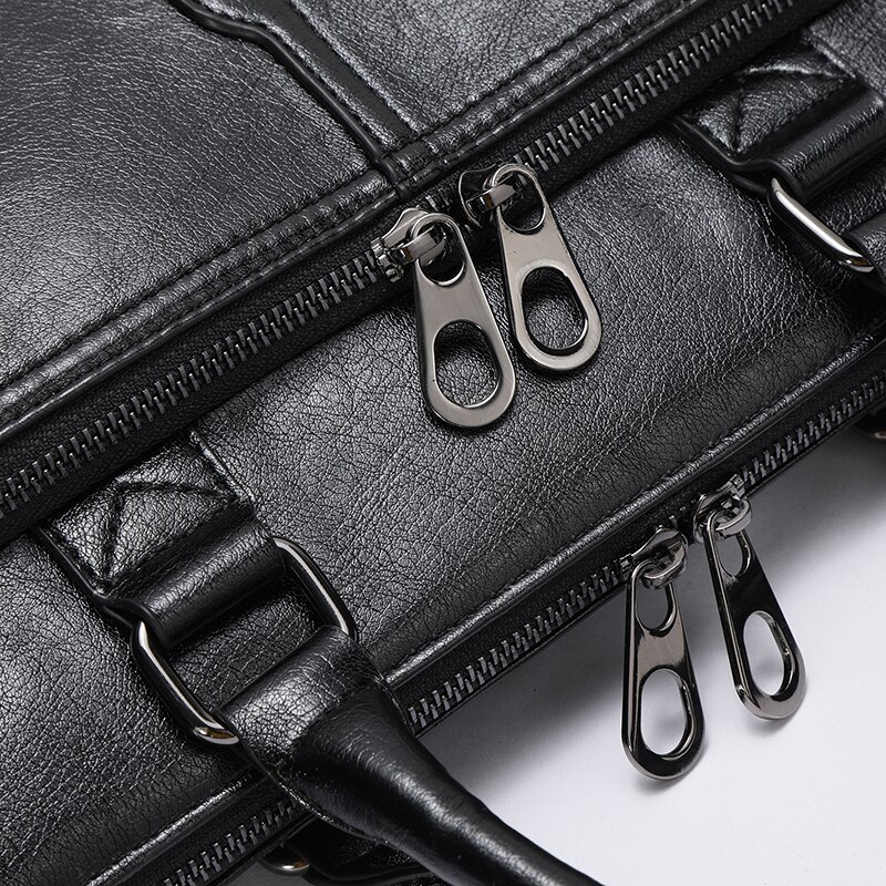 Herentas pu leer heren aktetas zakelijke zwarte schoudertassen laptop messenger bag heren handtas