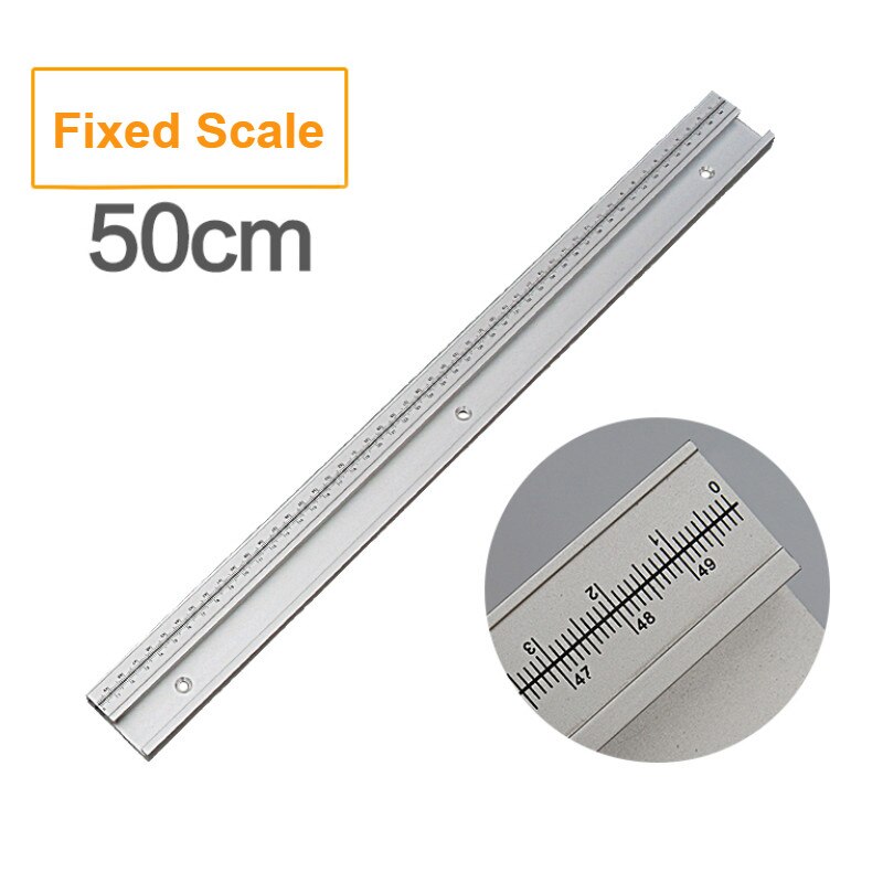 T-track 300-800mm with Wood Screws Aluminum Alloy Double Cut Profile Universal with Predrilled Mounting Holes -Woodworking Tools: Fixed 500mm