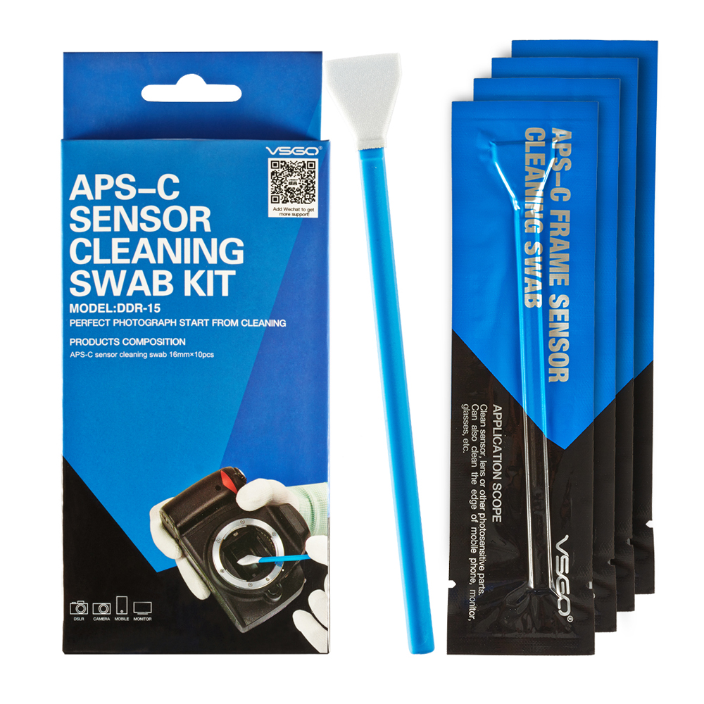 VSGO APS-C Frame Sensor Cleaning Swab Kit 10pcs Pack For DSLR Camera Sensor Lens Phone Screen Keyboard and Glasses.