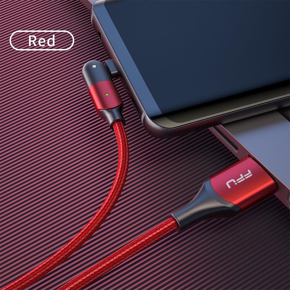 FPU Rotate USB Type C Cable For Samsung S20 S10 Xiaomi Fast Charging Charger USB-C Type-c Data Cable USBC Mobile Phone Wire Cord: Red / 1.2M