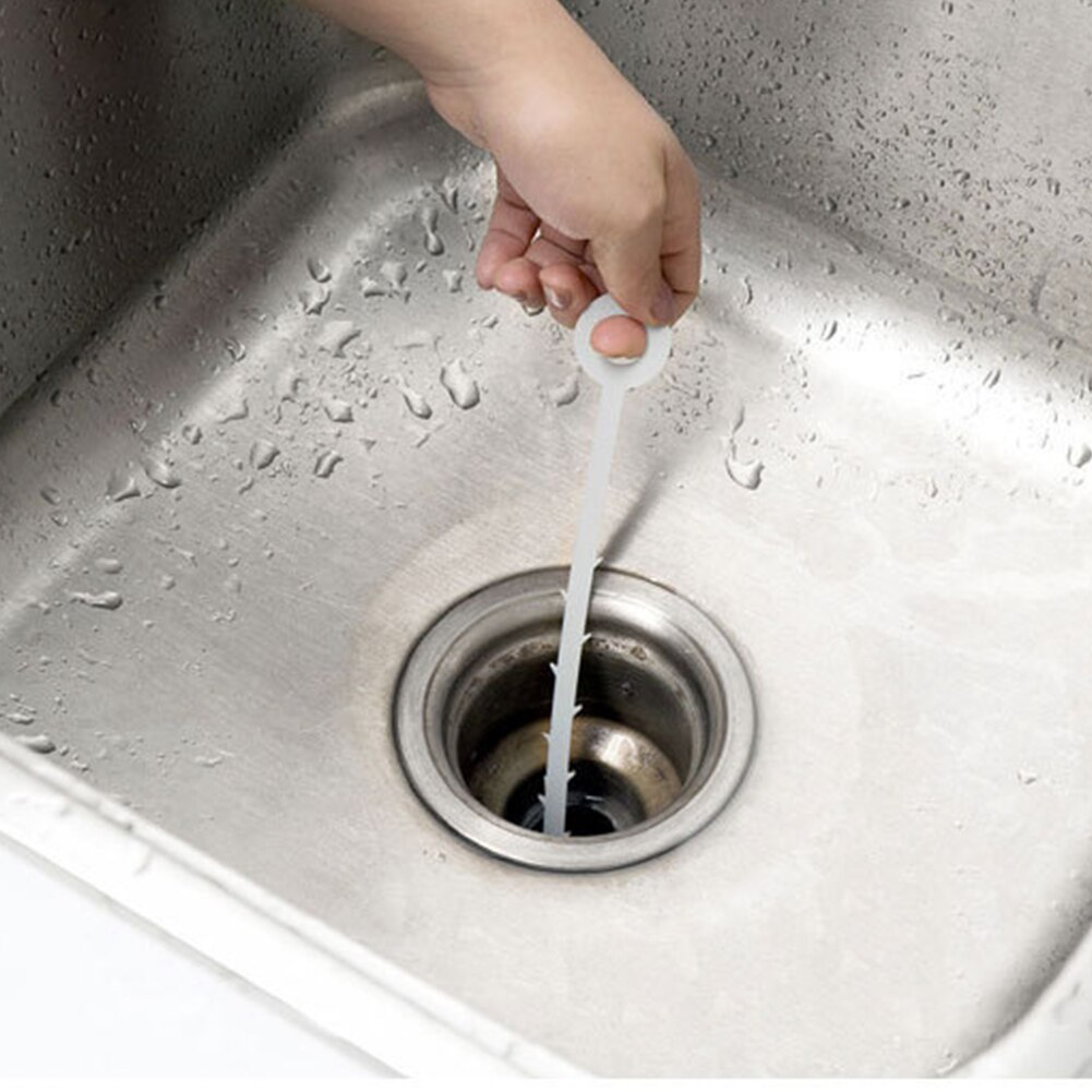 PP Barbed Kitchen Sink Drain Long Handle Bathroom Accessories Pipe Sewer Dredging Tool Clog Remover Cleaning Sticks