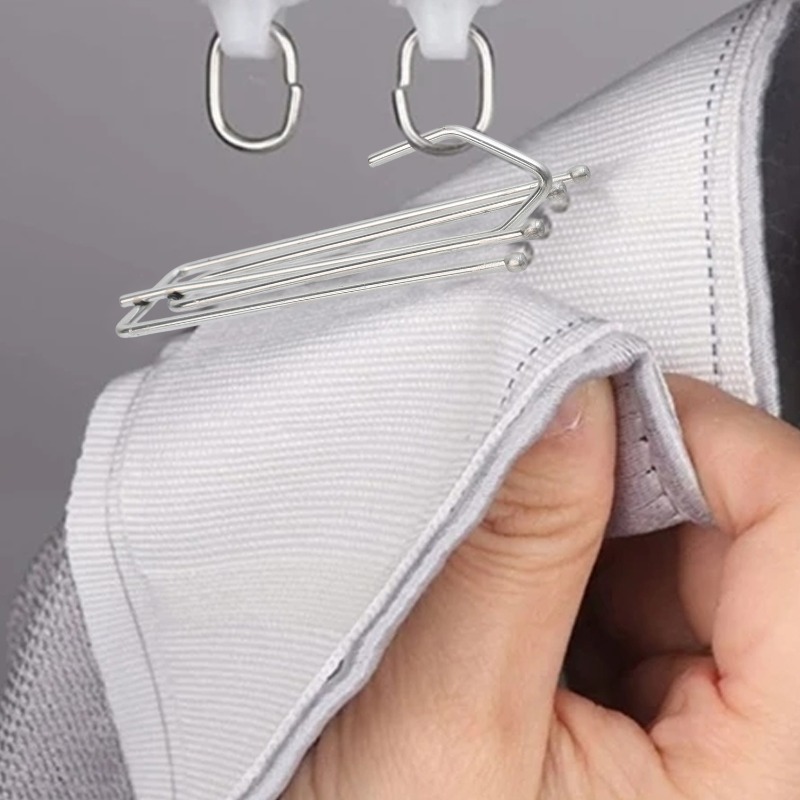 Gardintejpkrok 4- stifts gardinkrokklämma duschdraperiklämma draperistänger glidspänne fönsterveck klämma