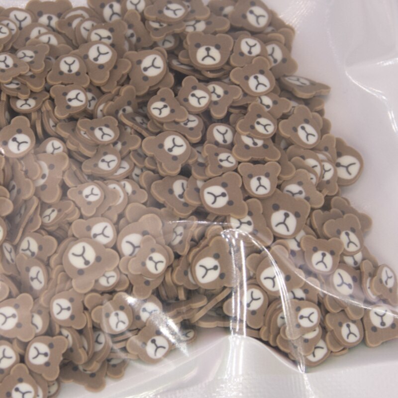 30g Auge Pilz Nette Bär Fisch heiser bilden Polymer Ton Scheiben Streusel für Handwerk Machen DIY Schlamm zu Filtern Acryl Harz füllstoff: 6 groß Bär