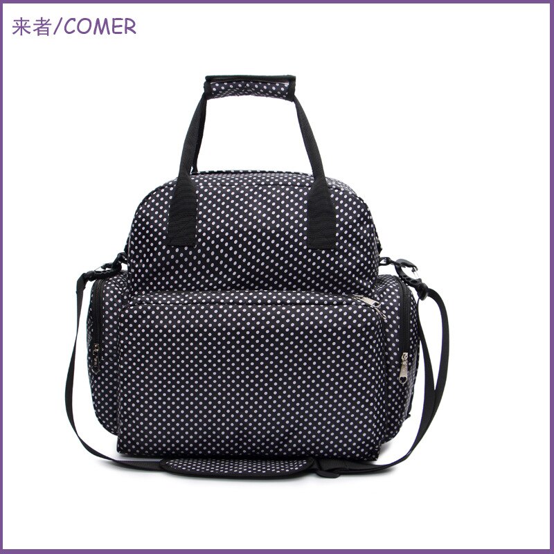 Multi-Functionele Mummie Zak Ce En Cpc Dubbele Certificering Mother 'S Tas Arrivals Baby Rugzak: Black Polkadot