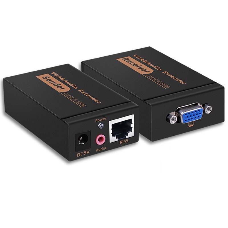 VGA extender with audio over cat5/6 cable up to 100M VGA to RJ45 ethernet Video Audio converter extender for PC laptop projector