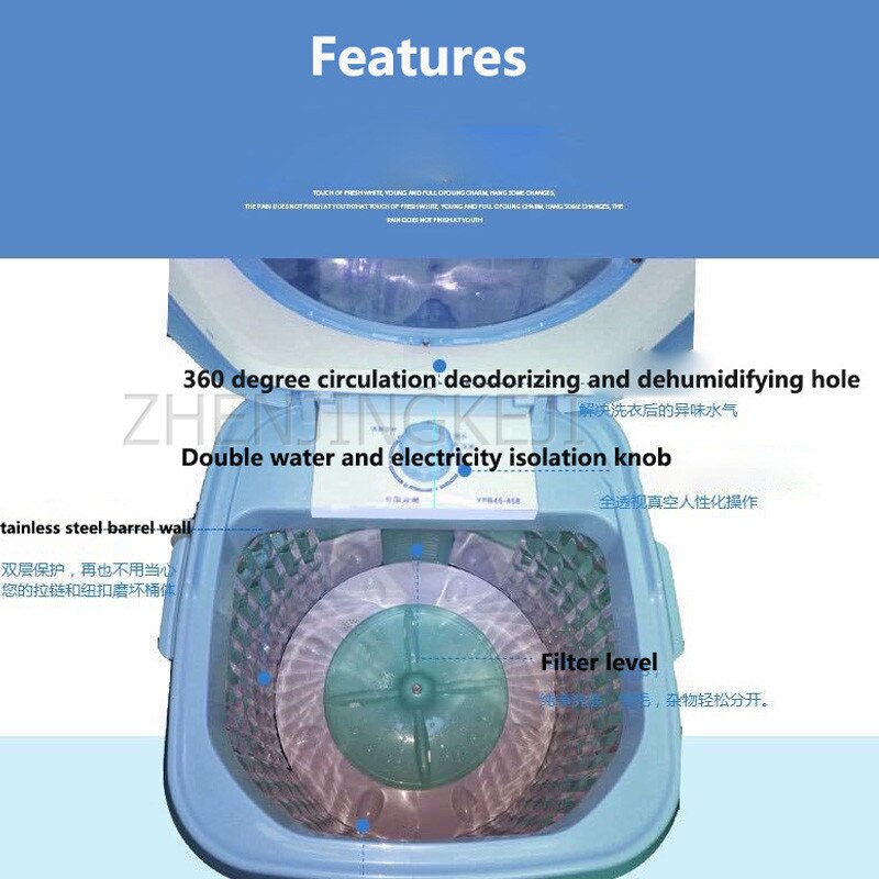 Small Mini Washing Machine Single bucket Semi-automatic With Spin Portable Home Personal Business Travel Underwear Shirt Washer