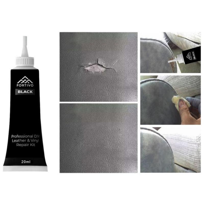 Kit d'entretien de voiture de 20ml, cuir liquide, peau, outil de réparation, siège Auto, canapé manteaux trous, fissures, restauration noir pour voiture
