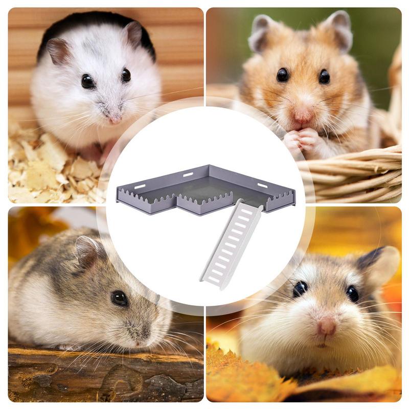 Hamsterplattform med stege säker pvc lekgym med stege husdjurstillbehör smådjursmiljödekor för hamstrar igelkottar
