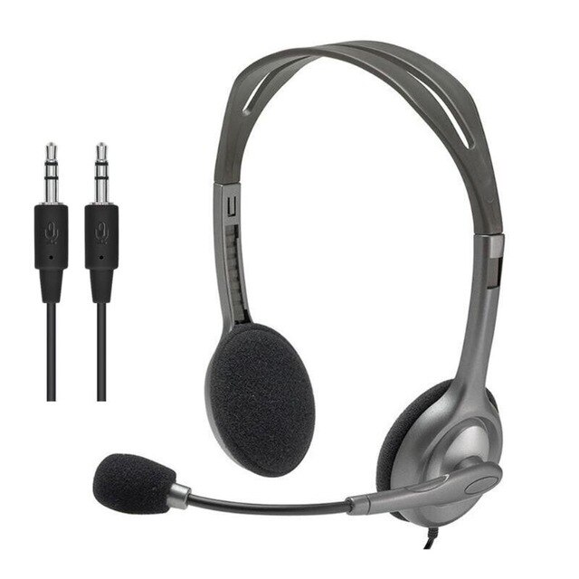 Logitech H111/H110 Wired Headphones Stereo Gaming Headset With Rotatable Microphone 3.5mm for Laptop Desktop Tablet Game Work: H110