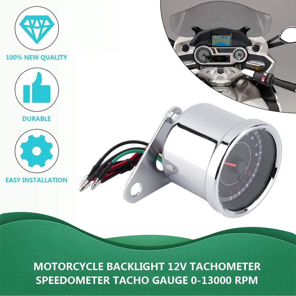 Universal Motorcycle Motorbike Backlight LED 12V Tachometer Speedometer Tacho Gauge Dropping