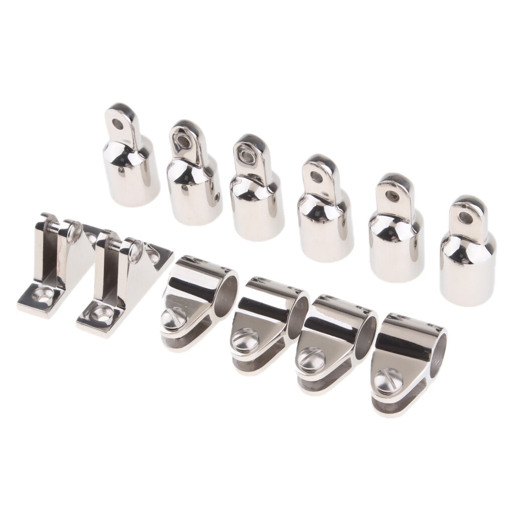 Lot De 4 Embouts Bimini En Acier Inoxydable 316 - Pour Tube Rond 7/8" Et 1" - Pour Bateau, Kayak, Pêche - 2