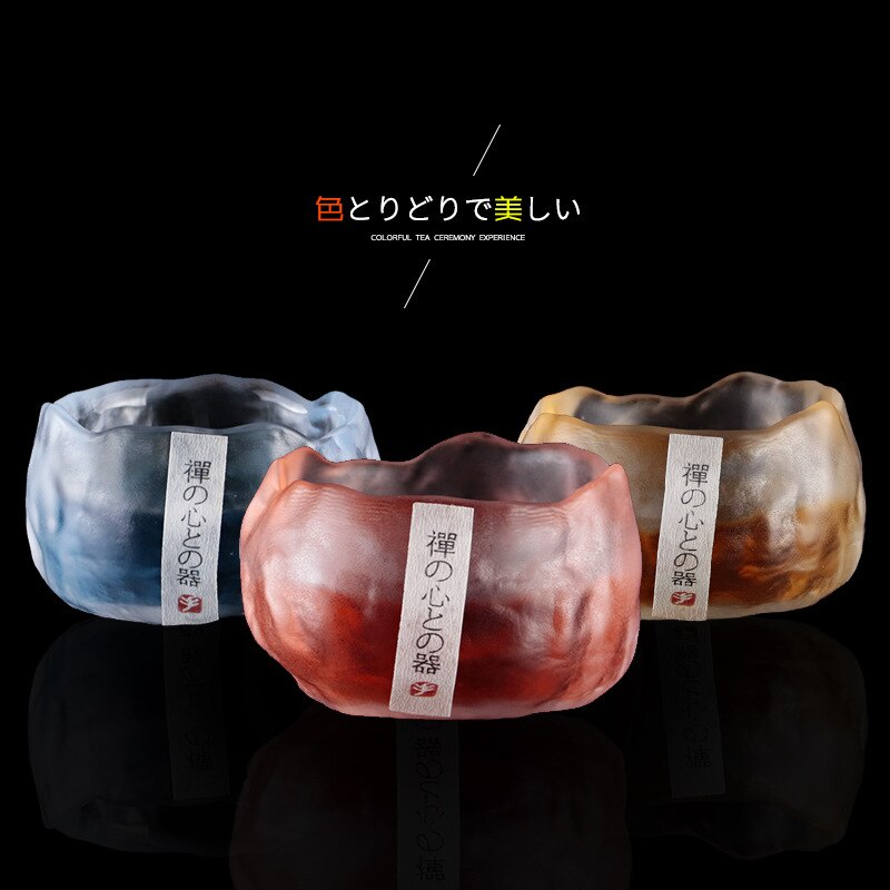 Shangshen Cup Glas Kung Fu Kleine Thee Cup Onregelmatige Hamer Patroon Japanse Stijl Transparante Thee Kom Wijn Glas Wijn set