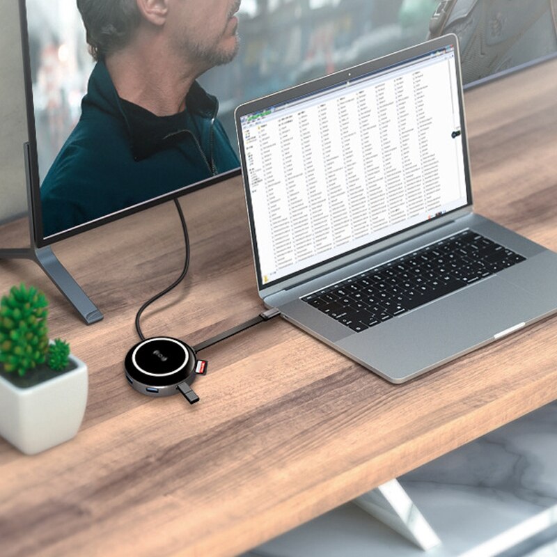 Multifunktions usb hub adapter 9 in1 usb c hub adapter gigabit  rj45 4k hdmi qi trådlös laddare sd/tf kortläsare för