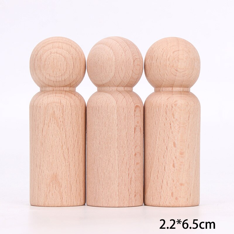 3pcs Beech Wooden Dolls Handmade Painting Loose Parts DIY Painting Wood Honeycomb Mushrooms Cones Droplets Acorns Toy: set 7
