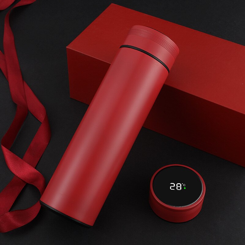 Insulation Cup Intelligent Temperature Measurement Water Cup Vacuum 304 Stainless Steel Cup Temperature Display Couple Cup: F