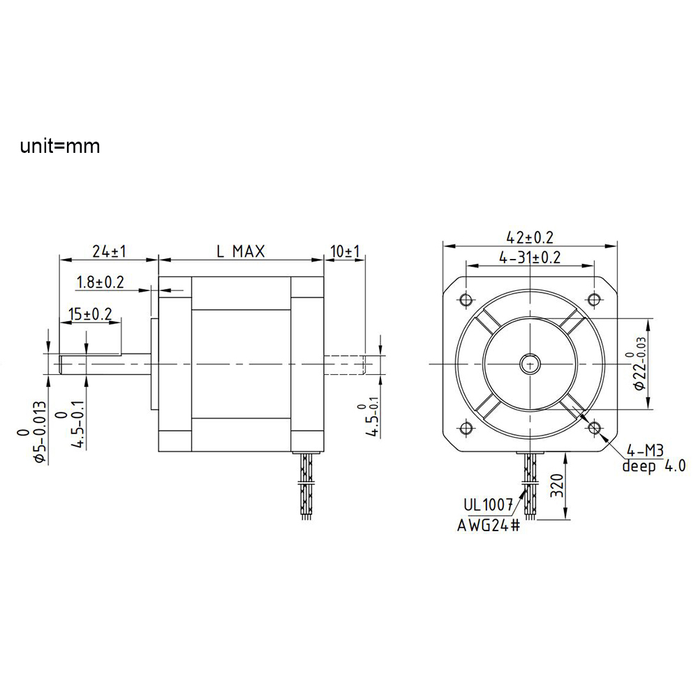 Nema 17 42BYG Hybrid Stepper Motor 0.9 Degree 4 Lead 2 Phase 60mm 0.65N.m 1.8A for CNC 3D Printer Milling Machine