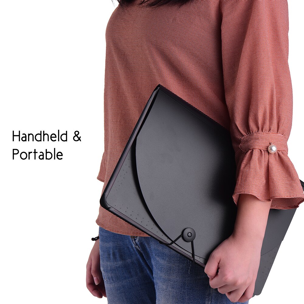 12 Pockets Office Document Folder Rainbow Coloured A4 Paper Filing Cabinet with Cover Organizer with File Guide and Label Cards