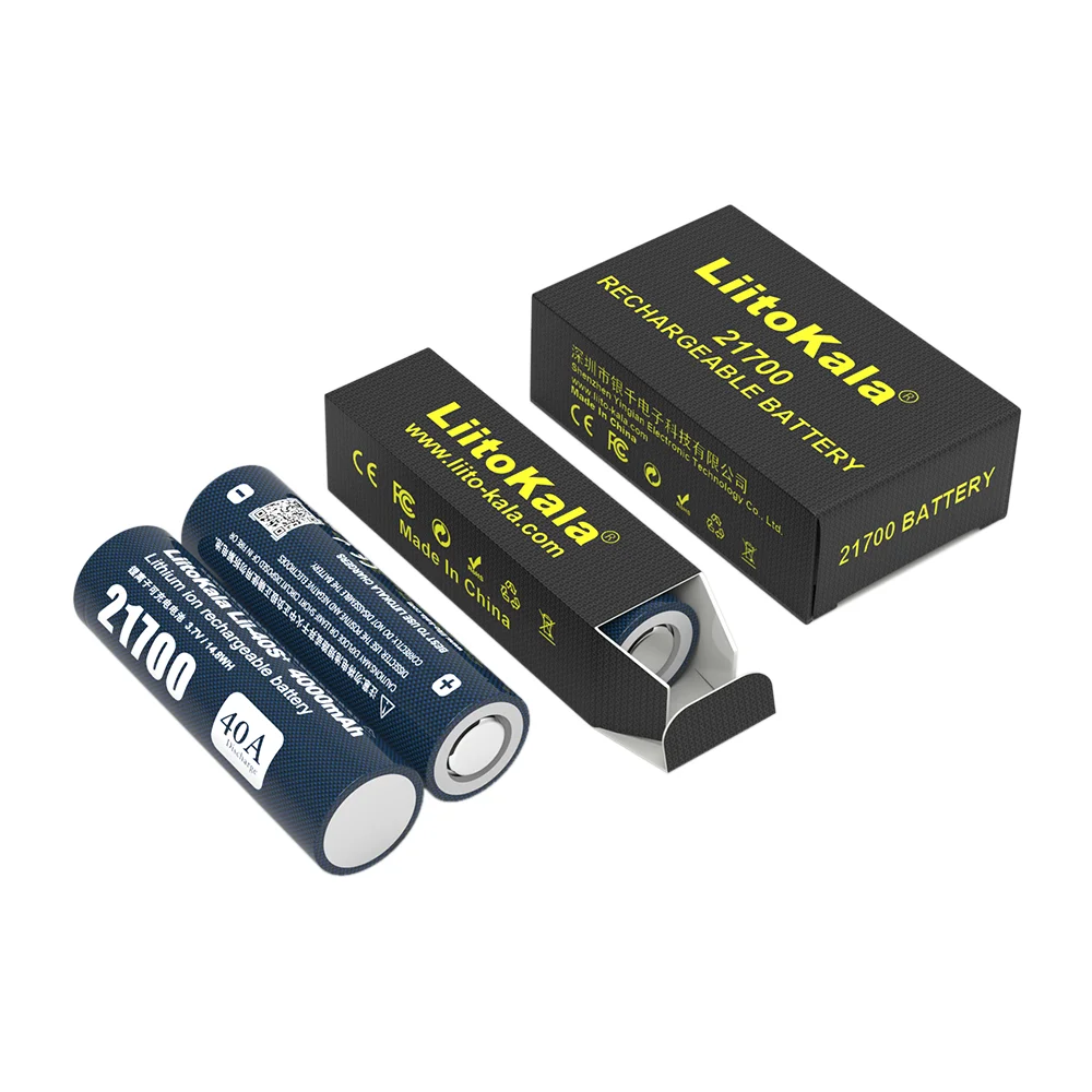 LiitoKala 21700 batería recargable Lii-40S Li-ion 3,7 v 4000mAh batería de iones de litio 40A descarga 21700