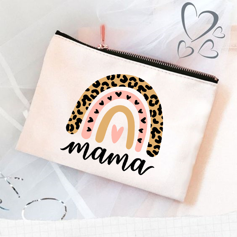 Rainbow Mama Print kosmetyczka kosmetyczka podróżna kobiety Organizer do przyborów toaletowych Tote kobieta przechowywanie makijaż torby torebka prezent dla mamy